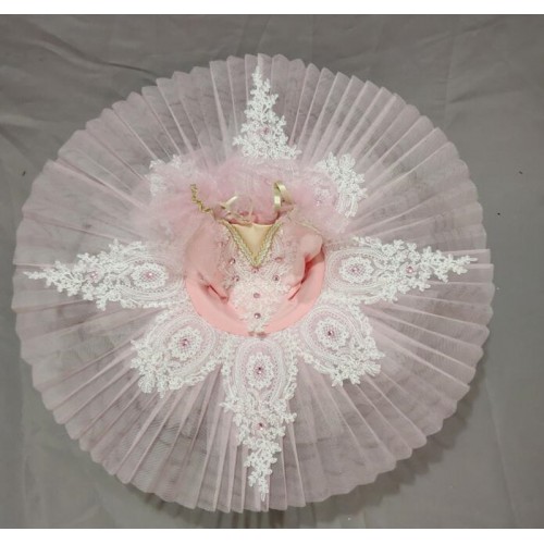 Children Pink blue tutu ballerina ballet dance dresses princess dress birthday party performance costume Little Swan lake Tutu